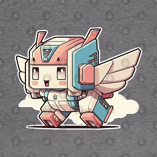 Colourful kawaii mech robot modern illustration by Quixar